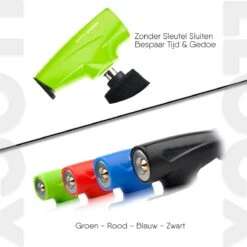 LLOCX Fiets Kettingslot Van 1 Meter + 2 Sleutels – 6mm Roestvrij Aluminium – Sluiten Zonder Sleutel – Insteekslot Met Groene Kliksluiting – Krasvrije & Scheurvrije Sleeve -Velo Pour Tous 1200x1200 376