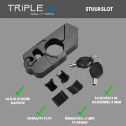Triple A Slot - Stuurslot Scooter Brommer Motor Fiets | Scooterslot Brommerslot Motorslot Fietsslot 13 Triple A Slot - Stuurslot Scooter Brommer Motor Fiets | Scooterslot Brommerslot Motorslot Fietsslot -Velo Pour Tous 1200x1200 399