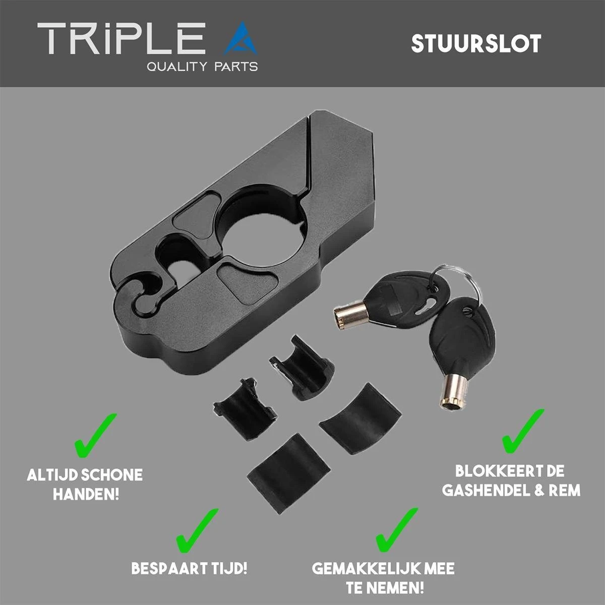 Triple A Slot - Stuurslot Scooter Brommer Motor Fiets | Scooterslot Brommerslot Motorslot Fietsslot 7 Triple A Slot - Stuurslot Scooter Brommer Motor Fiets | Scooterslot Brommerslot Motorslot Fietsslot – Image 7
