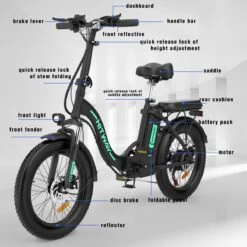 HITWAY E-bike Elektrische Fiets 20" Vouwfiets Met Dikke Banden, 250W/36V/11,2Ah Accu, 35-90 Km, Offroad-mountainbike Met Shimano 7 Versnellingen, CityBike Voor Heren En Dames -Velo Pour Tous 1200x1200 44