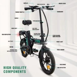 HITWAY E Bike Elektrische Fiets Vouwfiets, 36V/8.4Ah Batterij, 250W Motor, 25km/h, 35-70km, 16" City EBike Voor Heren En Dames -Velo Pour Tous 1200x1200 46
