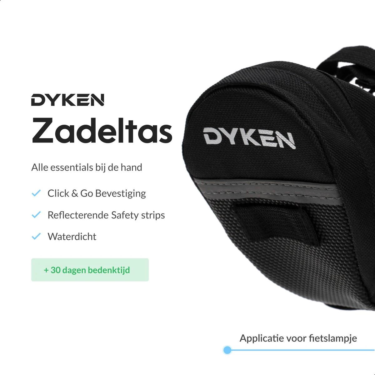 Dyken Zadeltas Fiets – Waterbestendige Fietstas Voor Zadel – 1,2 Liter – Zwart 2 Dyken Zadeltas Fiets – Waterbestendige Fietstas Voor Zadel – 1,2 Liter – Zwart – Image 2