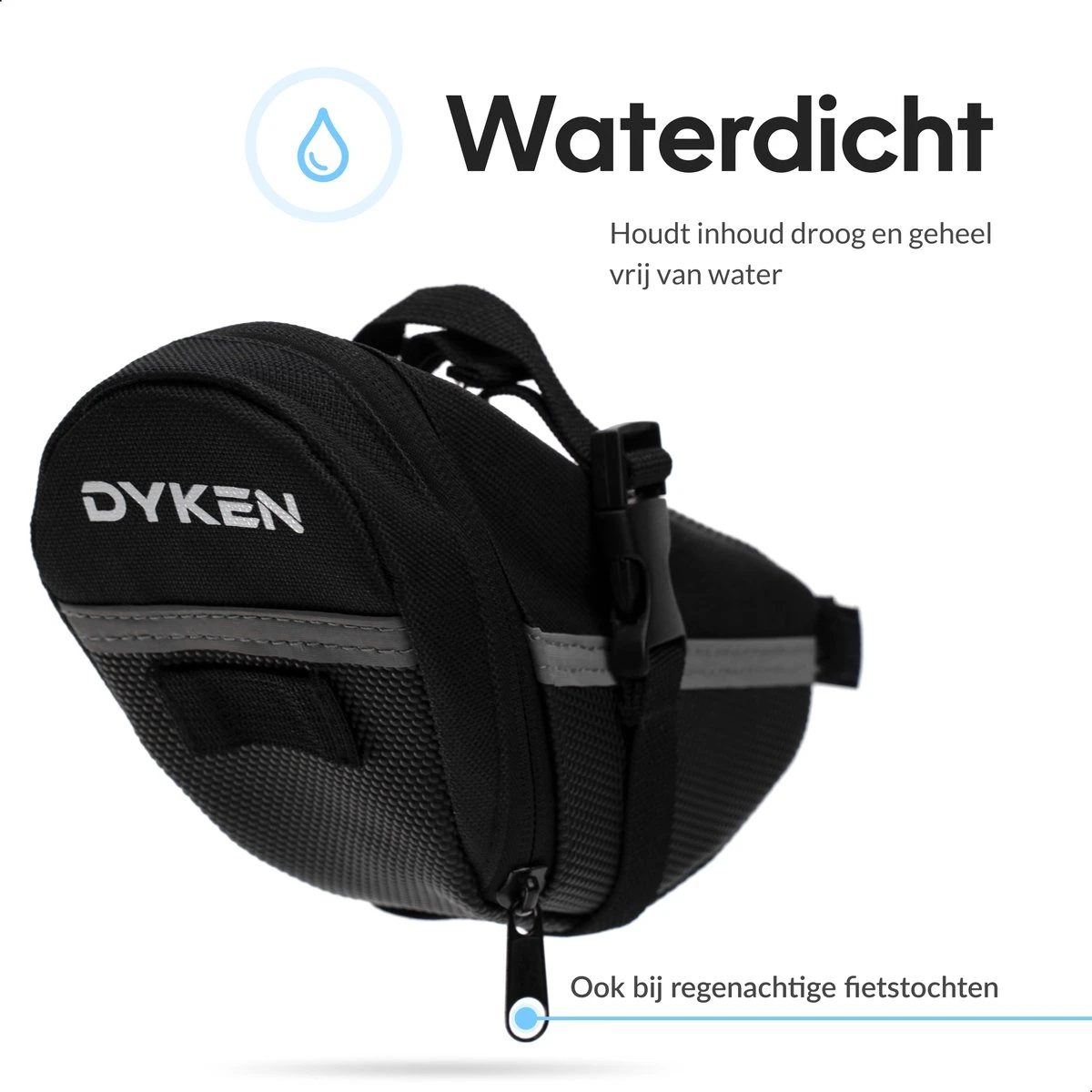 Dyken Zadeltas Fiets – Waterbestendige Fietstas Voor Zadel – 1,2 Liter – Zwart 4 Dyken Zadeltas Fiets – Waterbestendige Fietstas Voor Zadel – 1,2 Liter – Zwart – Image 4
