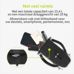 ACROPAQ Fietstas - Enkele, 25L, Waterdicht, Dragen Als Handtas En Schoudertas, Met Reflectoren - Ook Voor Elektrische Fietsen - Zwart 11 ACROPAQ Fietstas - Enkele, 25L, Waterdicht, Dragen Als Handtas En Schoudertas, Met Reflectoren - Ook Voor Elektrische Fietsen - Zwart -Velo Pour Tous 1200x1200 525