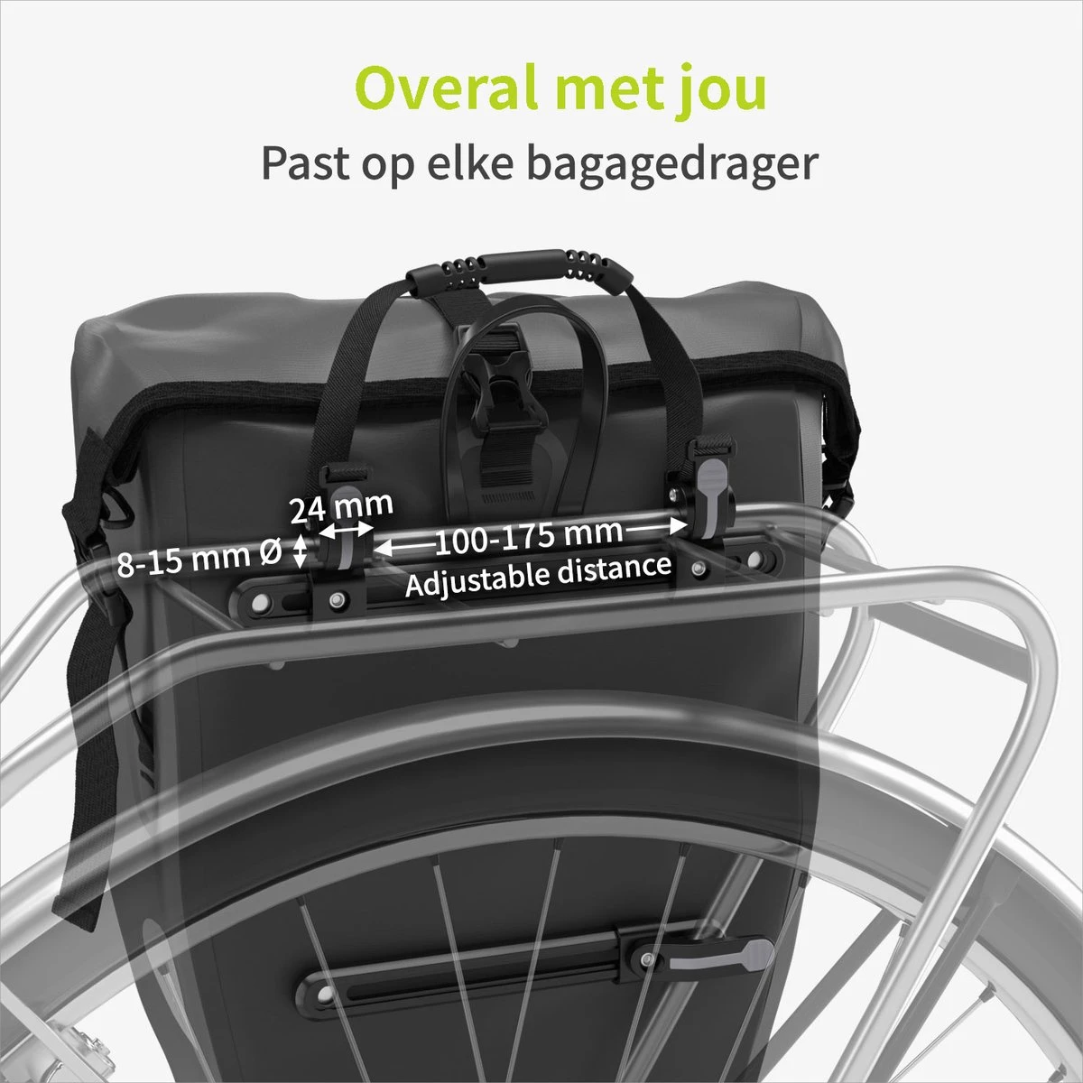 ACROPAQ Fietstas - Enkele, 25L, Waterdicht, Dragen Als Handtas En Schoudertas, Met Reflectoren - Ook Voor Elektrische Fietsen - Zwart 7 ACROPAQ Fietstas - Enkele, 25L, Waterdicht, Dragen Als Handtas En Schoudertas, Met Reflectoren - Ook Voor Elektrische Fietsen - Zwart – Image 7