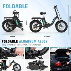 HITWAY E Bike Elektrische Fiets 20 Inch Dikke Band Opvouwbare Elektrische Fiets, 250W/36V/11,2Ah Batterij, Max. Bereik Tot 35-90km, Off-road Mountainbike Met Shimano 7 Versnellingen, Stad EBike Heren Dames -Velo Pour Tous 1200x1200 53