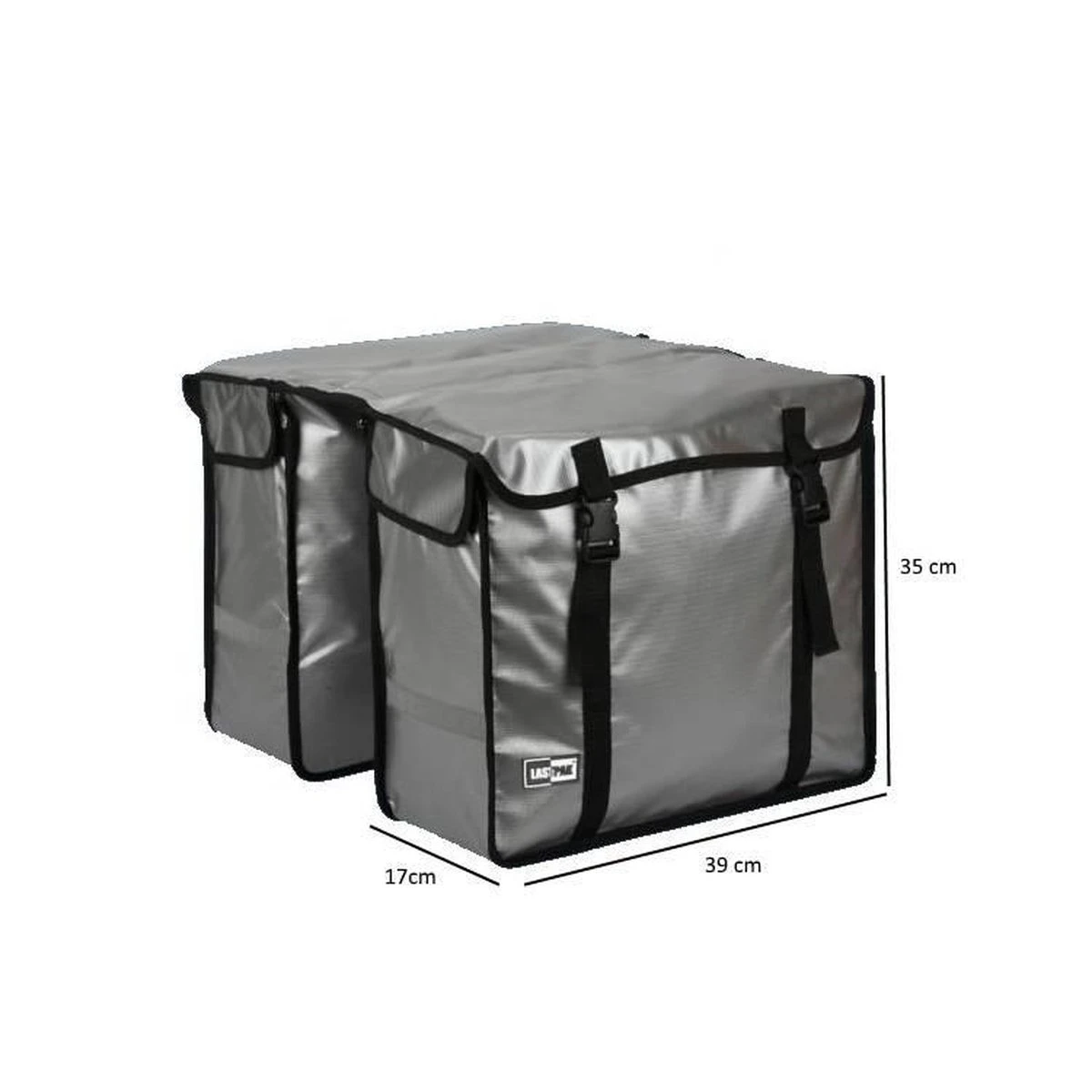 Lastpak Bisonyl Dubbele Fietstas - 46 L - Zilver 3 Lastpak Bisonyl Dubbele Fietstas - 46 L - Zilver – Image 3
