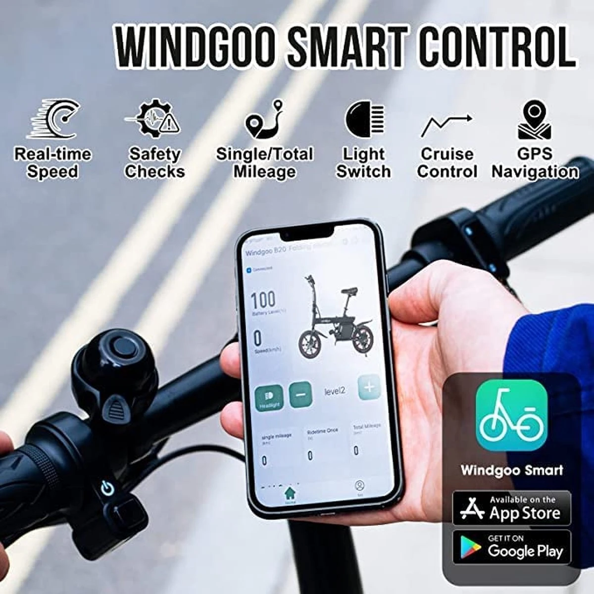 Windgoo B20 V3 - Elektrische Vouwfiets - E Bike - 250W 7.8Ah Batterij - APP IOS Android - 14 Inch - 25 KM/H - Zwart 14 Windgoo B20 V3 - Elektrische Vouwfiets - E Bike - 250W 7.8Ah Batterij - APP IOS Android - 14 Inch - 25 KM/H - Zwart – Image 14