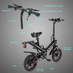 OUXI - V5 - 16 Inch - Elektrische Fiets - E Bike - Elektrische Vouwfiets - APP IOS/ Android - 500W Motor - 15Ah Lithuim Ion Batterij - Zwart -Velo Pour Tous 1200x1200 71