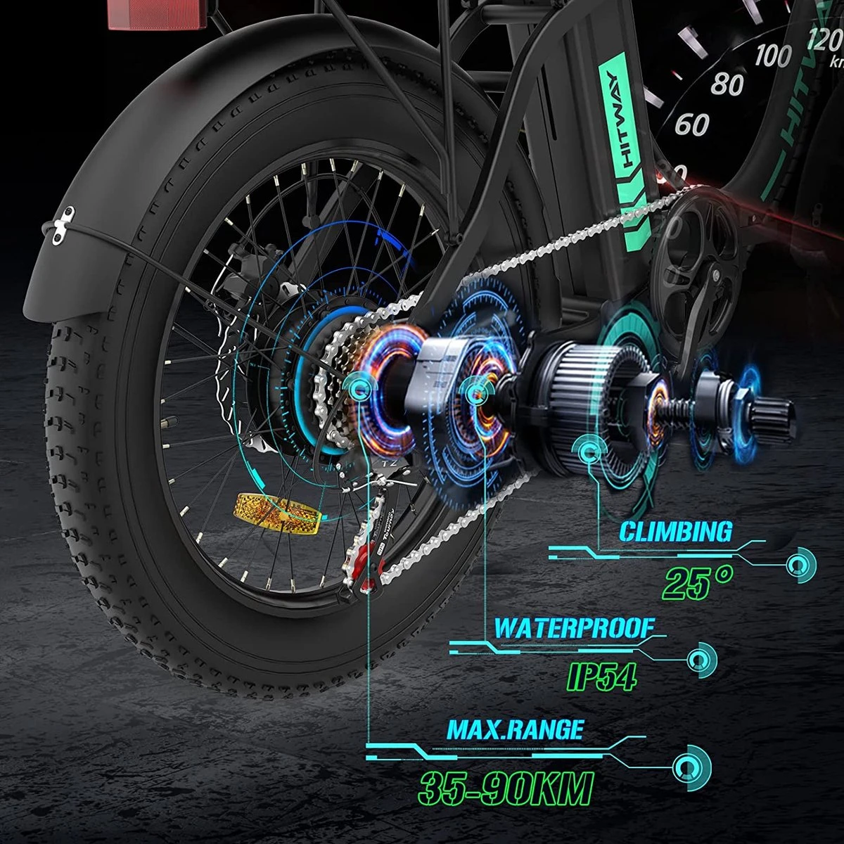 HITWAY E Bike Fat Tire Urban Opvouwbare Elektrische Fiets, 20 Inch, 250W/36V/11,2Ah Batterij Voor Heren En Dames 3 HITWAY E Bike Fat Tire Urban Opvouwbare Elektrische Fiets, 20 Inch, 250W/36V/11,2Ah Batterij Voor Heren En Dames – Image 3