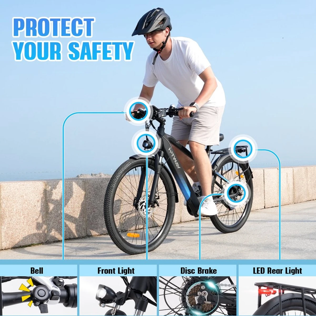 HITWAY 26" Elektrische Mountainbike, 35-70KM Power Assist-fietsen Voor Mannen En Vrouwen, 48V/7,5Ah/250W Krachtige E-bike 4 HITWAY 26" Elektrische Mountainbike, 35-70KM Power Assist-fietsen Voor Mannen En Vrouwen, 48V/7,5Ah/250W Krachtige E-bike – Image 4