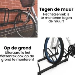 Alora Fietsenrek Voor 3 Fietsen Zwart- Met Muurbevestiging - Fietsen Rek -Velo Pour Tous 1200x1200 996