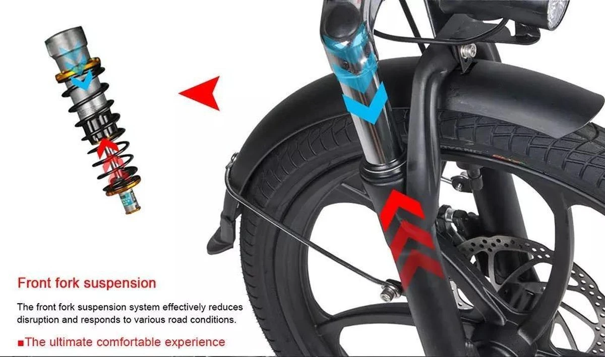 Samebike Elektrische Vouwfiet - Shimano 7 Speed Derailleur - 48V/ 10Ah Lithium Batterij - Aluminium -sportief/modern - 35km/u - Wit 14 Samebike Elektrische Vouwfiet - Shimano 7 Speed Derailleur - 48V/ 10Ah Lithium Batterij - Aluminium -sportief/modern - 35km/u - Wit – Image 14