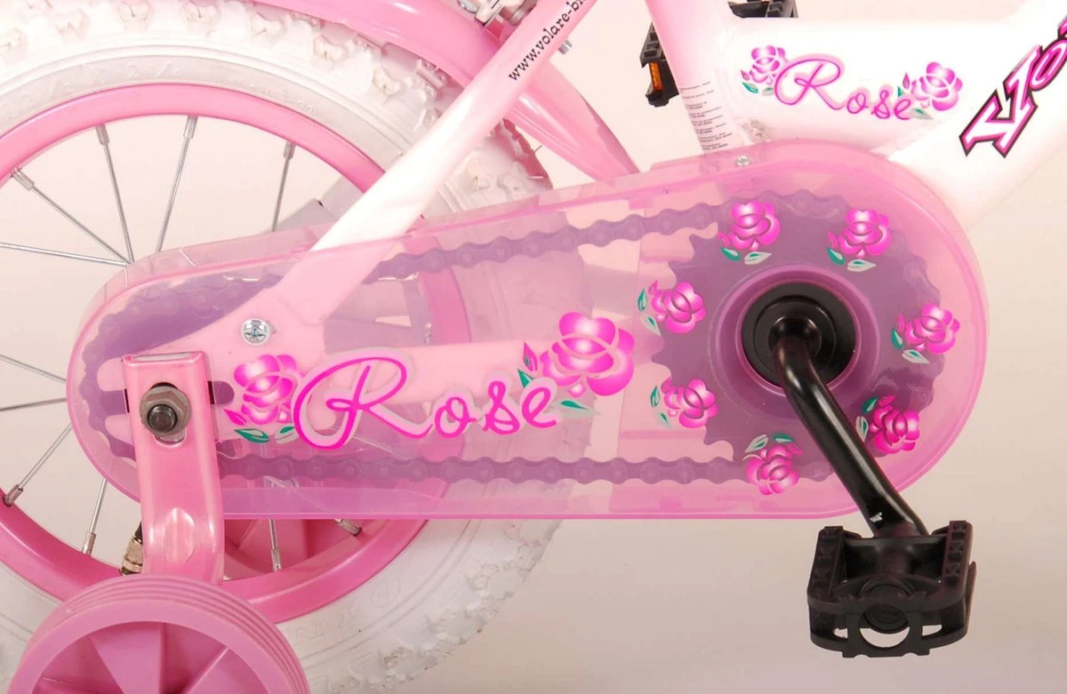 Volare Rose Kinderfiets - 12 Inch - Meisjes - Roze/wit - 95% Afgemonteerd 3 Volare Rose Kinderfiets - 12 Inch - Meisjes - Roze/wit - 95% Afgemonteerd – Image 3