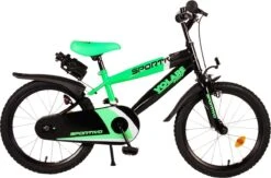 Volare Sportivo Kinderfiets - Jongens - 18 Inch - Neon Groen Zwart - 95% Afgemonteerd