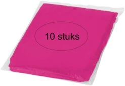 Merkloos 10 Stuks Beschermende Wegwerp Poncho Roze | Regen | Festival | Wandelen | Evenement