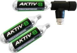 Aktiv-8 CO2 Set Inclusief Adapter En 3x 16gr Patroon Met Schroefdraad