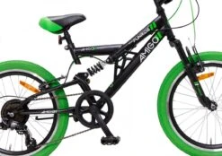 Amigo Fun Ride - Mountainbike 20 Inch - Voor Jongens En Meisjes - Met 7 Versnellingen - Zwart/Groen -Velo Pour Tous 1200x844
