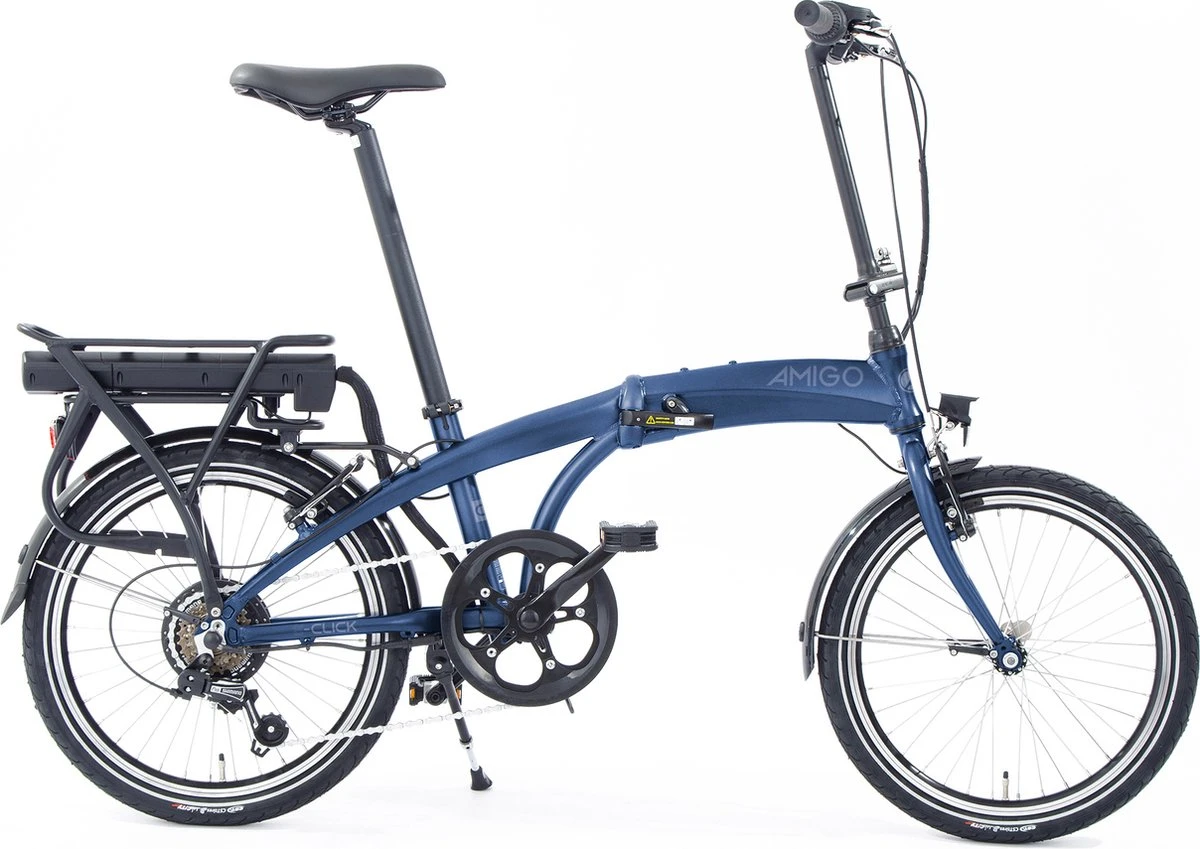 Amigo E-Click C1 | Elektrische Vouwfiets | Opvouwbare E-bike | 20 Inch | 250W Motor | Donkerblauw 1 Amigo E-Click C1 | Elektrische Vouwfiets | Opvouwbare E-bike | 20 Inch | 250W Motor | Donkerblauw
