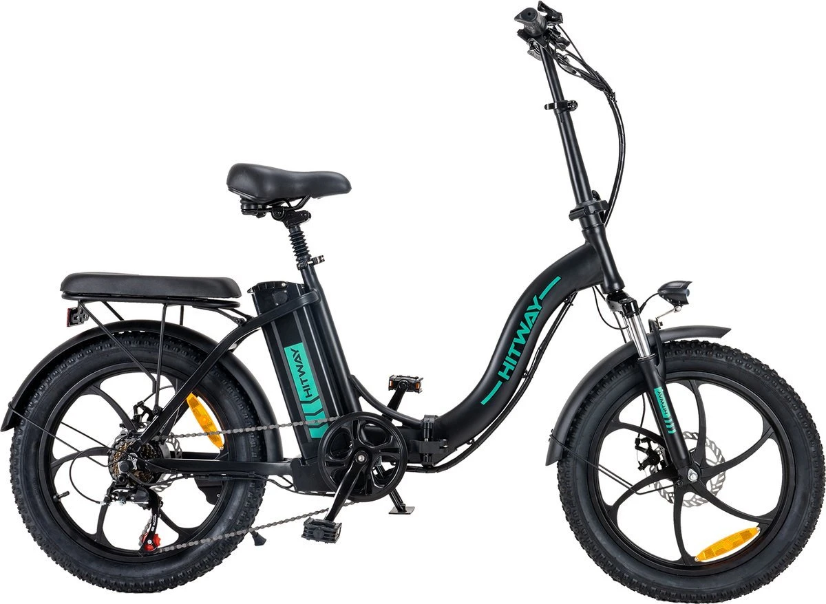 Hitway BK6 Elektrische Fiets | Opvouwbare E-bike | 20 Inch Fat Tire | 350W Motor | 10Ah | Zwart/Groen 5 Hitway BK6 Elektrische Fiets | Opvouwbare E-bike | 20 Inch Fat Tire | 350W Motor | 10Ah | Zwart/Groen – Image 5