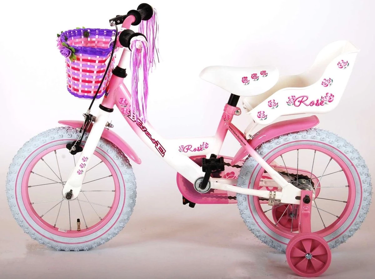 Volare Rose Kinderfiets - Meisjes - 14 Inch - Roze Wit - 95% Afgemonteerd 12 Volare Rose Kinderfiets - Meisjes - 14 Inch - Roze Wit - 95% Afgemonteerd – Image 12