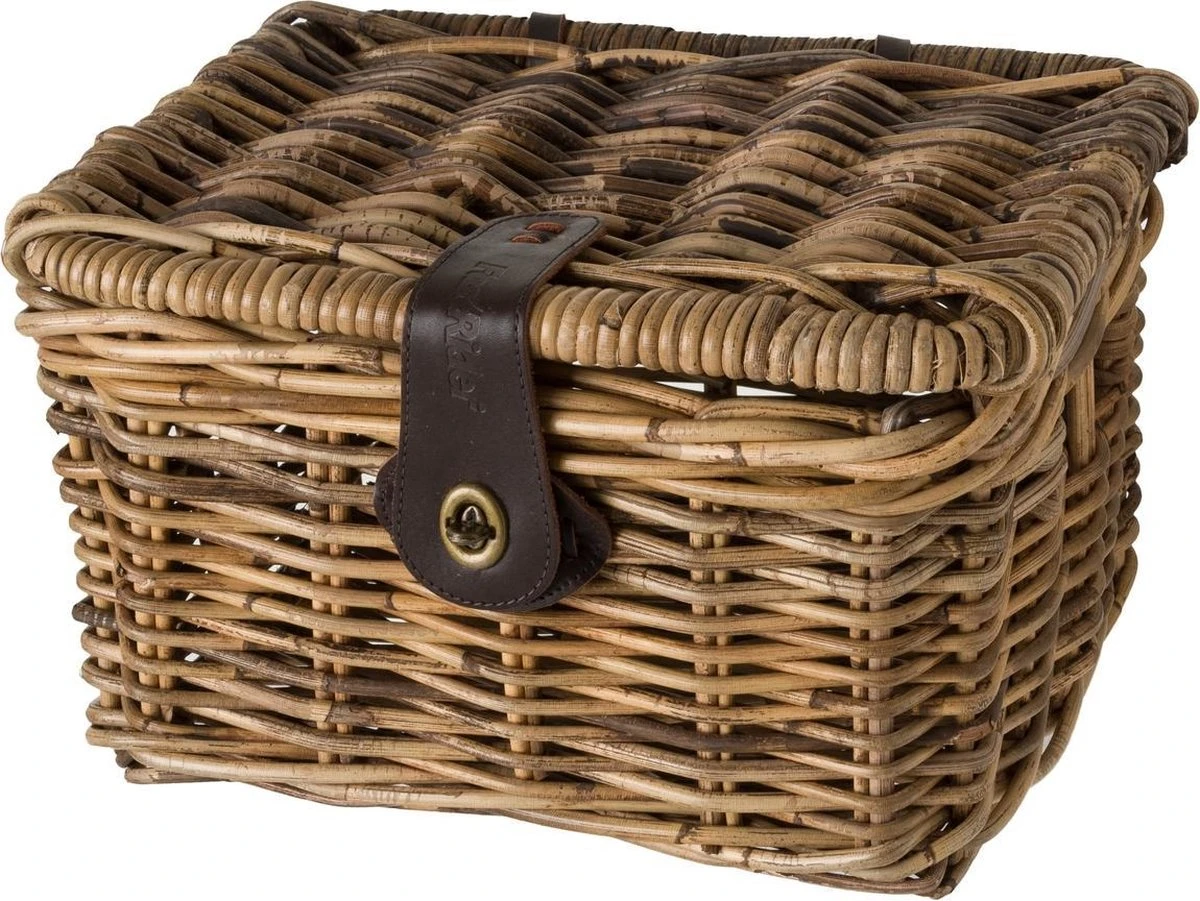 Fastrider Sera Rotan Fietsmand - Bruin - 8L - Handgemaakt - Met Klep 1 Fastrider Sera Rotan Fietsmand - Bruin - 8L - Handgemaakt - Met Klep