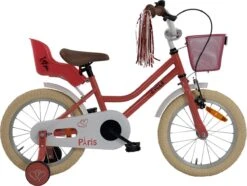 2Cycle Paris Meisjesfiets - 16 Inch - Roze-Wit - Met Poppenzitje - Meisjesfiets -Velo Pour Tous 1200x905