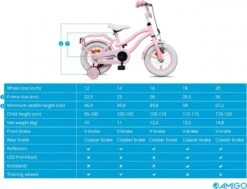 Amigo Lovely Meisjesfiets - Kinderfiets 14 Inch - Roze -Velo Pour Tous 1200x916 4