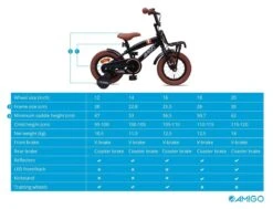 Amigo 2Cool Jongensfiets - Kinderfiets 12 Inch - Matzwart -Velo Pour Tous 1200x920 13