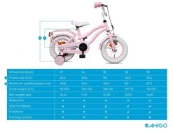Amigo Lovely Meisjesfiets - Kinderfiets 14 Inch - Roze -Velo Pour Tous 1200x920 24