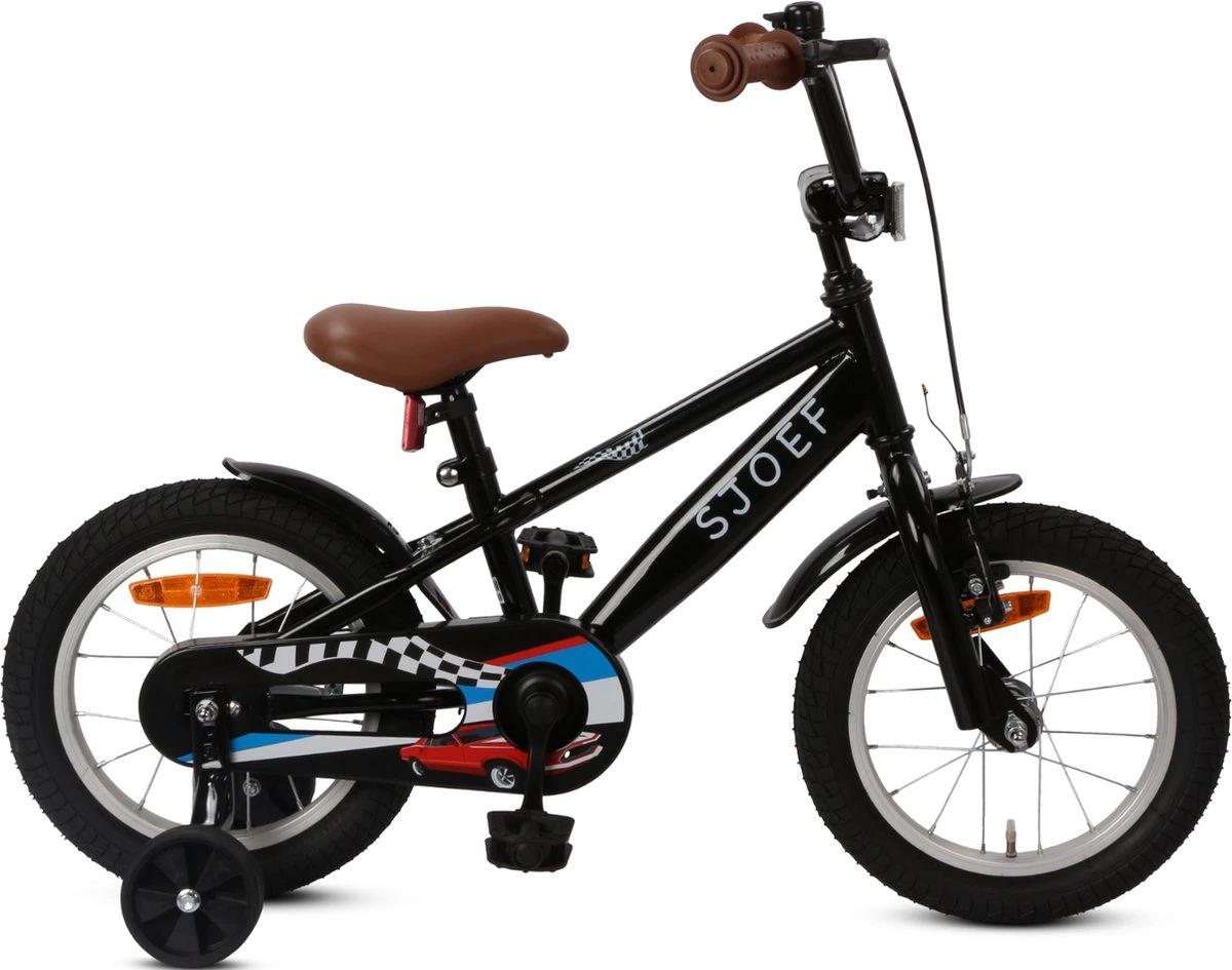 SJOEF Race Jongensfiets 14 Inch - Zwart 1 SJOEF Race Jongensfiets 14 Inch - Zwart
