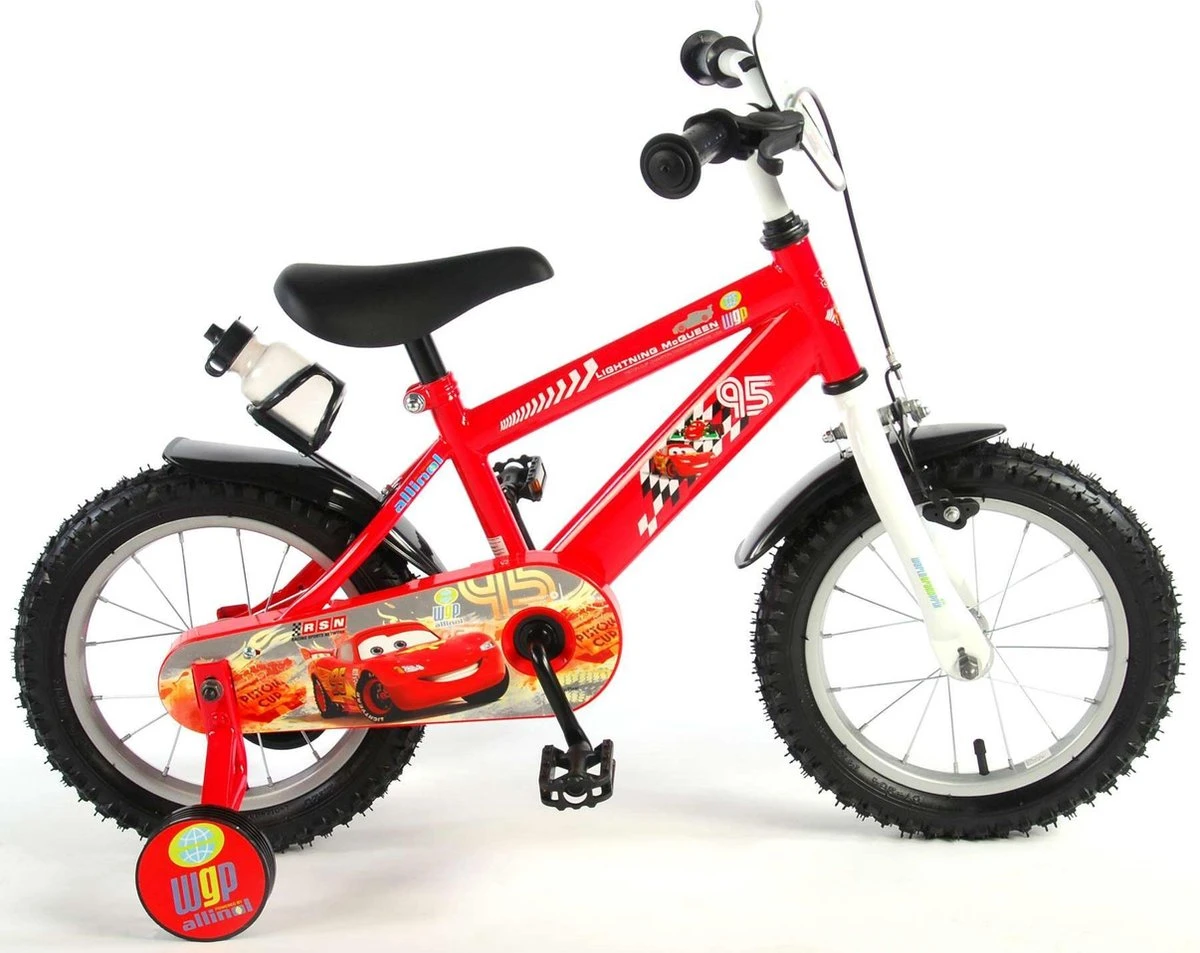 Volare Disney Cars Kinderfiets - Jongens - 14 Inch - Rood 1 Volare Disney Cars Kinderfiets - Jongens - 14 Inch - Rood