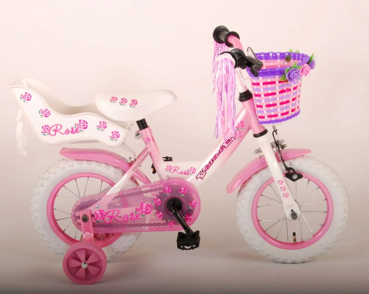 Volare Rose Kinderfiets - 12 Inch - Meisjes - Roze/wit - 95% Afgemonteerd 16 Volare Rose Kinderfiets - 12 Inch - Meisjes - Roze/wit - 95% Afgemonteerd – Image 16