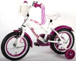 Volare Heart Cruiser Kinderfiets - Meisjes - 12 Inch - Wit Paars -Velo Pour Tous 1200x961