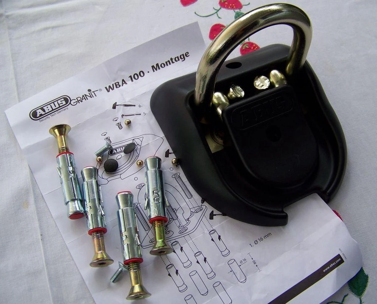 ABUS Vloer/wandanker WBA 100 - 160x165mm - Zwart 4 ABUS Vloer/wandanker WBA 100 - 160x165mm - Zwart – Image 4