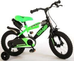 Volare Sportivo Kinderfiets - Jongens - 14 Inch - Neon Groen/Zwart - 95% Afgemonteerd -Velo Pour Tous 1200x985