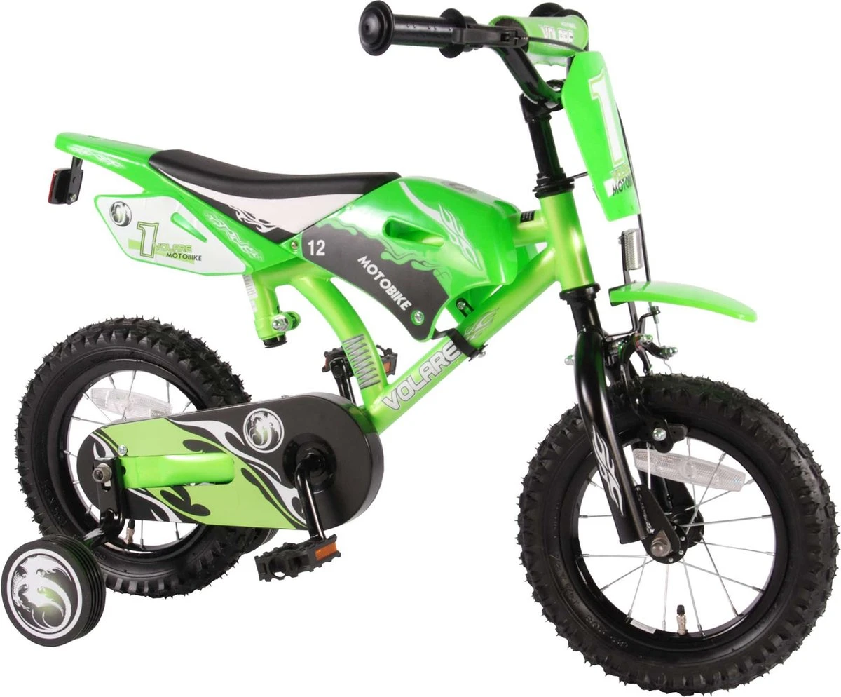 Volare Motobike Kinderfiets - Jongens - 12 Inch - Groen - 95% Afgemonteerd 2 Volare Motobike Kinderfiets - Jongens - 12 Inch - Groen - 95% Afgemonteerd – Image 2