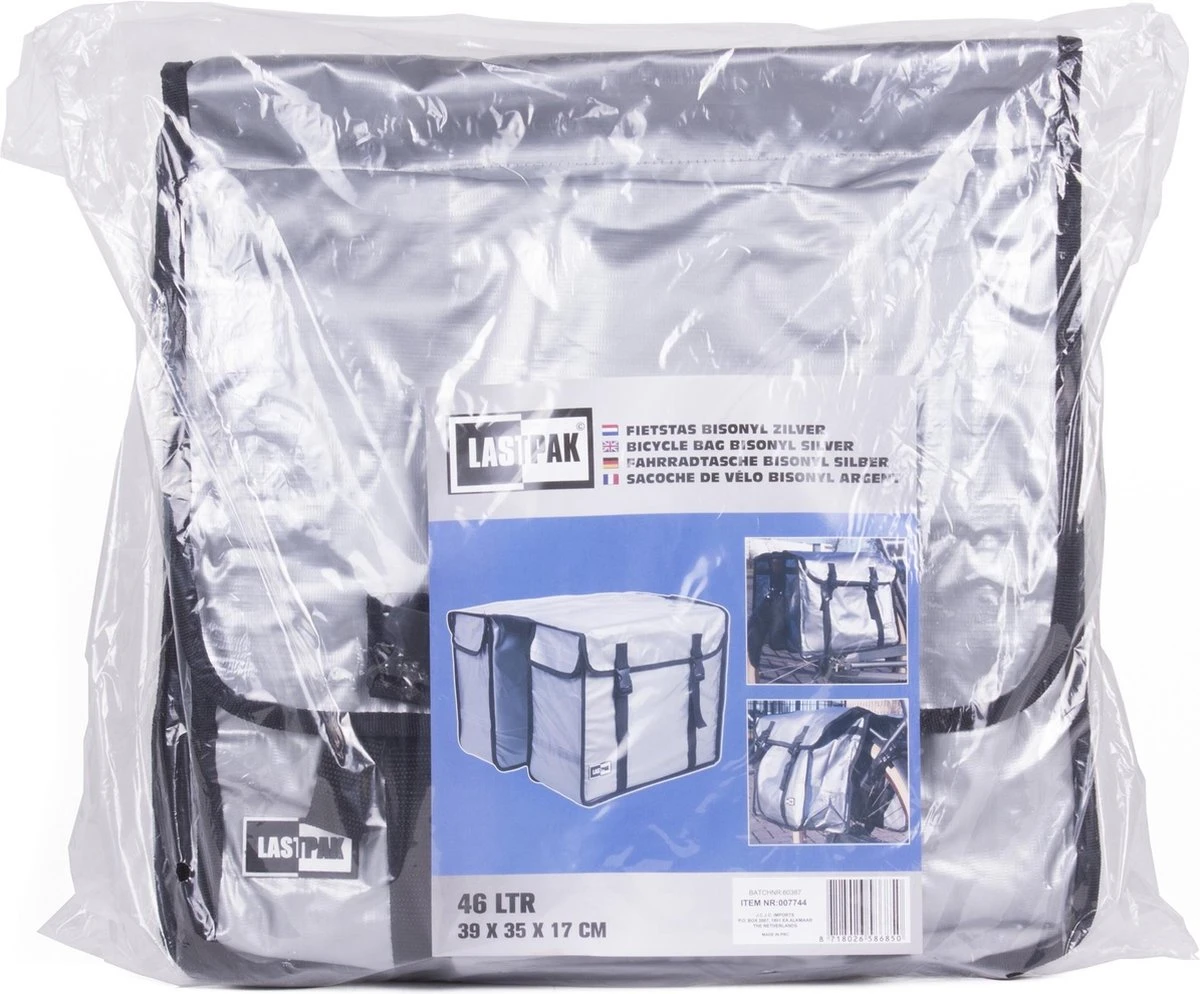 Lastpak Bisonyl Dubbele Fietstas - 46 L - Zilver 4 Lastpak Bisonyl Dubbele Fietstas - 46 L - Zilver – Image 4