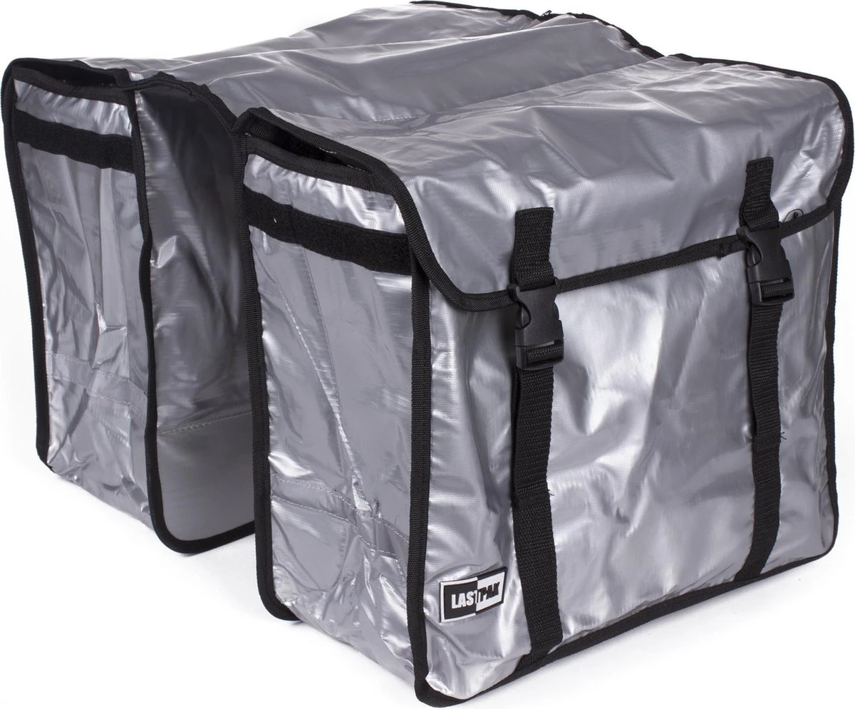 Lastpak Bisonyl Dubbele Fietstas - 46 L - Zilver 2 Lastpak Bisonyl Dubbele Fietstas - 46 L - Zilver – Image 2