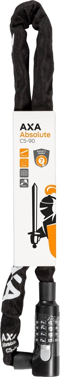 AXA Absolute 5 Kettingslot - Slot Voor Fietsen – Code - 90 Cm - 5 Mm - Zwart 6 AXA Absolute 5 Kettingslot - Slot Voor Fietsen – Code - 90 Cm - 5 Mm - Zwart – Image 6