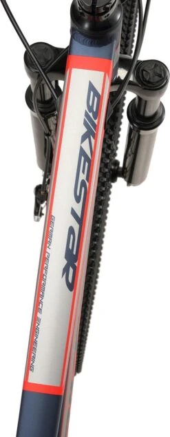 Bikestar 24 Inch 21 Speed Hardtail MTB Sport, Blauw / Rood -Velo Pour Tous 468x1200