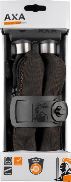 AXA Foldable 1000 Vouwslot - Fietsslot - ART 2 - Met Houder - 105 Cm - Zwart -Velo Pour Tous 471x1200