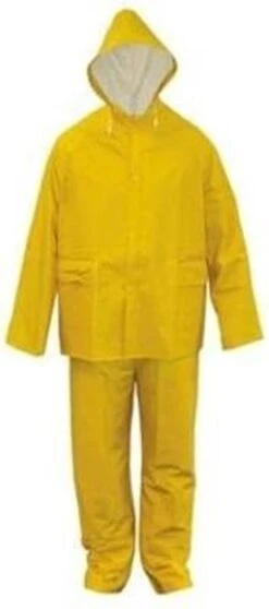 Merkloos Regenpak PVC-rayon Geel XL