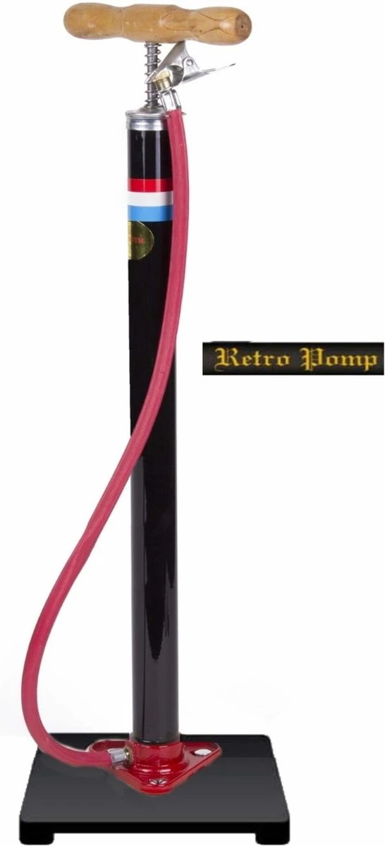 Benson Nederlandse Klassieke Fietspomp - Houten Voetplaat - Max Druk 3 Bar 1 Benson Nederlandse Klassieke Fietspomp - Houten Voetplaat - Max Druk 3 Bar
