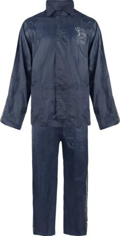 C-Line Regenpak Met Capuchon - Blauw - Reflecterend - Nieuw Model - Kinder Maat 146/152