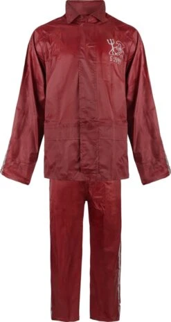 C-Line Regenpak Met Capuchon - Rood - Reflecterend - Nieuw Model - Volwassen Maat XXXXL
