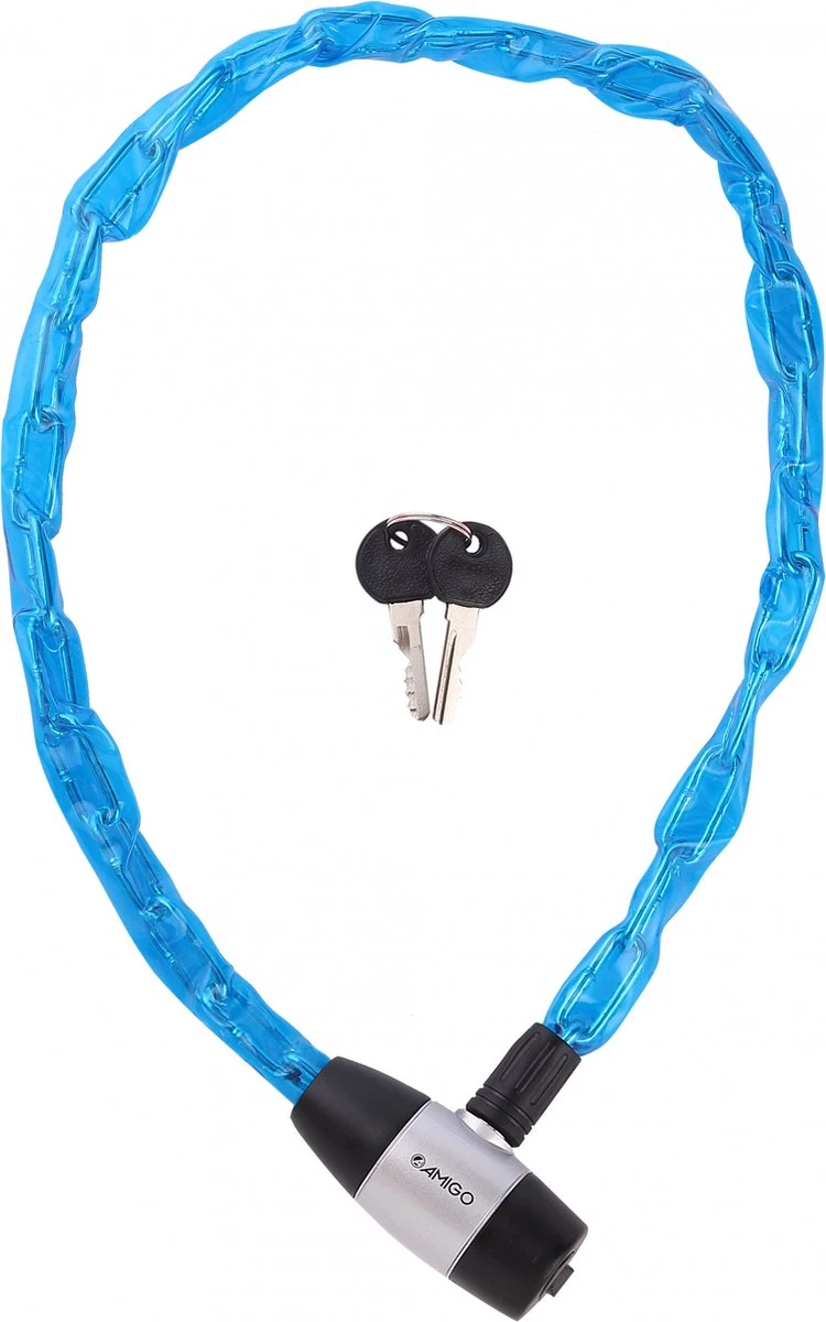 Amigo 8035 Kettingslot - Fietsslot 80 Cm - Blauw 1 Amigo 8035 Kettingslot - Fietsslot 80 Cm - Blauw