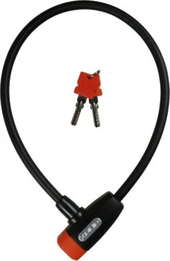 Xolid Kabelslot Met 2x Sleutel - [Kinderfiets] Compact (Kort) Fietsslot Uit Stevige Staalkabel - Gebruik Slot Met Fiets - Alternatief Voor Ketting Ringslot Cijferslot Vouwslot Beugelslot - Lengte 65CM Dikte 10MM - Zwart Oranje -Velo Pour Tous 779x1200 1