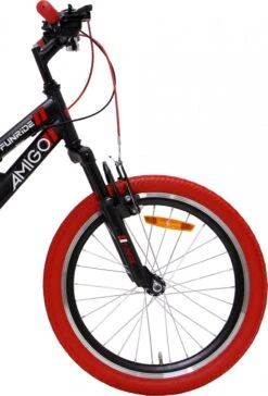 Amigo Fun Ride - Mountainbike 20 Inch - Voor Jongens En Meisjes - Met 7 Versnellingen - Zwart/Rood -Velo Pour Tous 815x1200