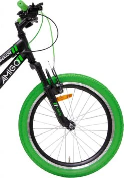 Amigo Fun Ride - Mountainbike 20 Inch - Voor Jongens En Meisjes - Met 7 Versnellingen - Zwart/Groen -Velo Pour Tous 843x1200